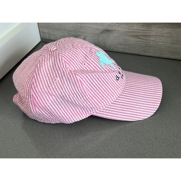 Destin, Florida Pink White Striped‎ Ball Cap Hat Adjustable Baseball - Picture 2 of 6